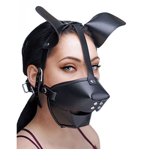 Puppy Play Maske Mit Ballknebel - Schwarz