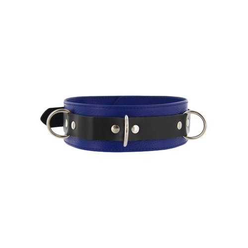 Sexy Halsband aus Leder in Schwarz und Blau