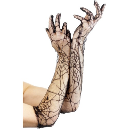 Handschuhe mit Spinnennetz
